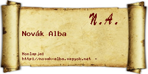 Novák Alba névjegykártya